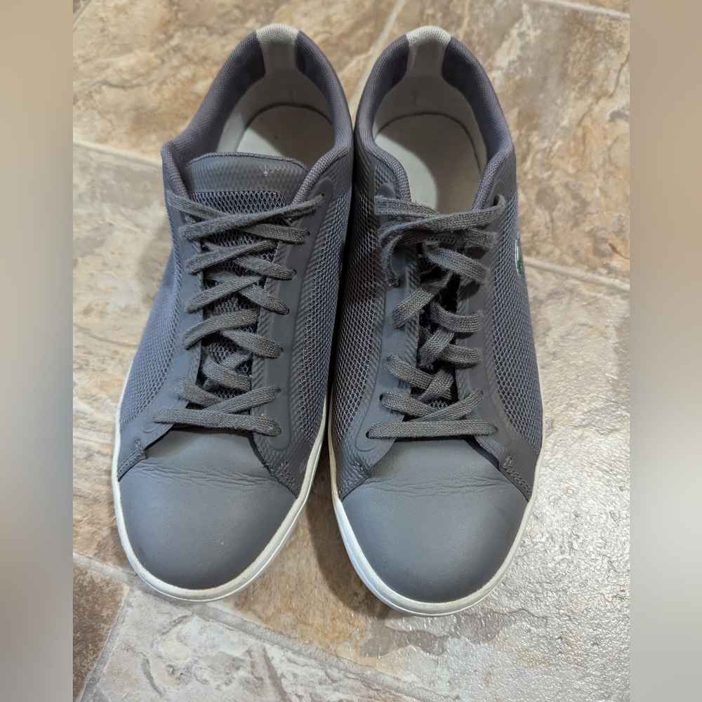 Men's Grey Lacoste Tennis Shoes